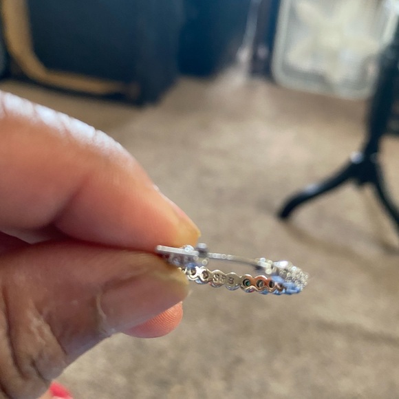 Lab Created White Sapphire Earrings - Picture 7 of 7